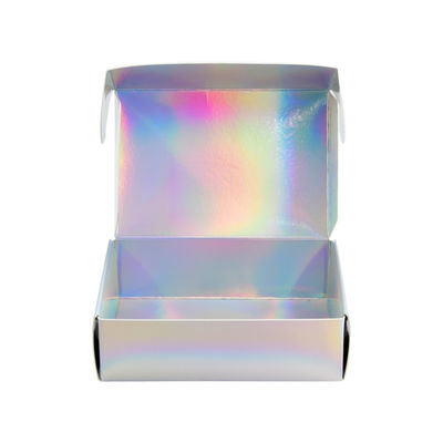 Fashionable Square Paperboard Gift Boxes Holographic Paper Box For Cosmetic