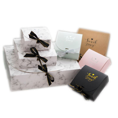 OEM Welcome Rigid Foldable Gift Boxes With Ribbon , Flat Pack Cardboard Boxes