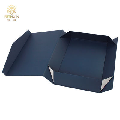 Rectangle Foldable Magnetic Flap Gift Box , Book Style Box Dark Blue