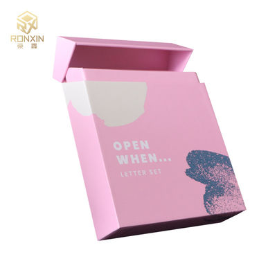 Handmade Pink Paperboard Gift Boxes With Hot Stamping Logo