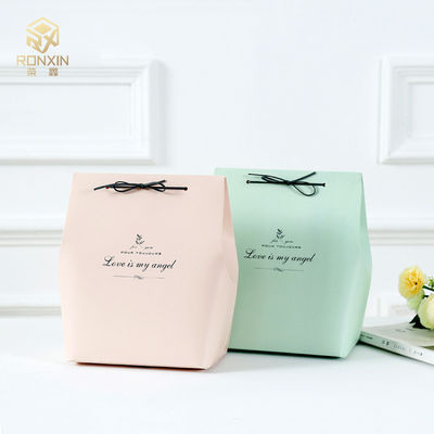 Coated Paper Colorful Foldable Gift Boxes With Ribbon Small Size