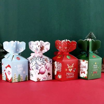 Colorful 22cm Height Party Favor Paper Bags , Sweet Candy Box For Christmas