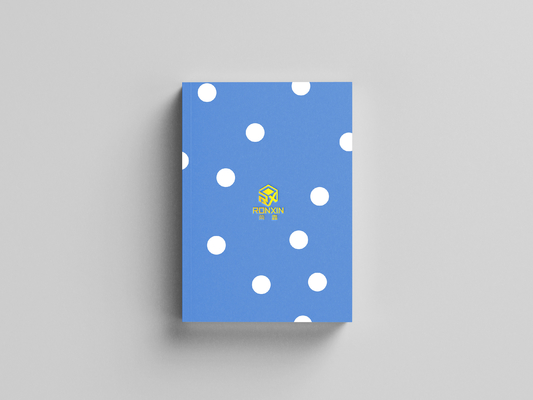 Blue Art Paper Hardcover Lined Notebook With Dotted 80 Sheets