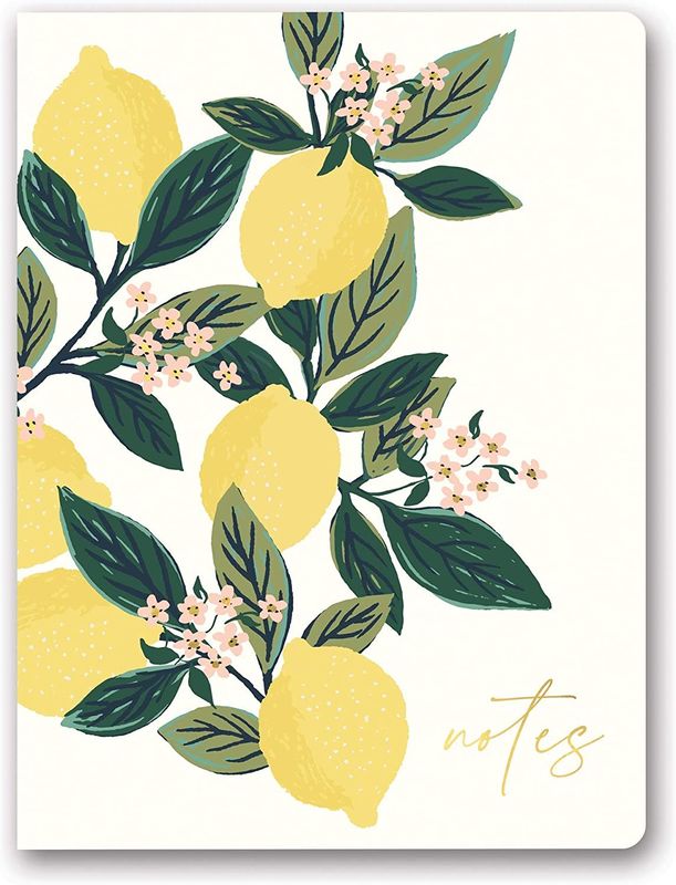 6.5 Inch Lemon Tree Hardcover Lined Notebook With Coated Paper