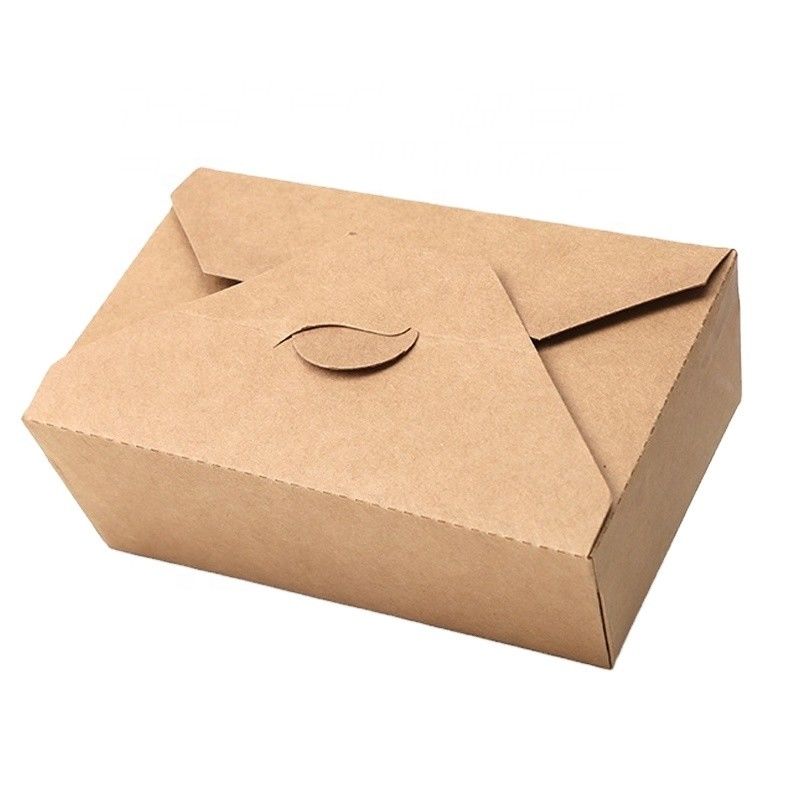 Tightly Packed Salad Paper Box , Kraft Takeaway Boxes Foldable For Fruit