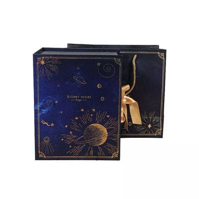 Custom Made 2mm Karton Magnetic Closure Gift Box Biru Laut